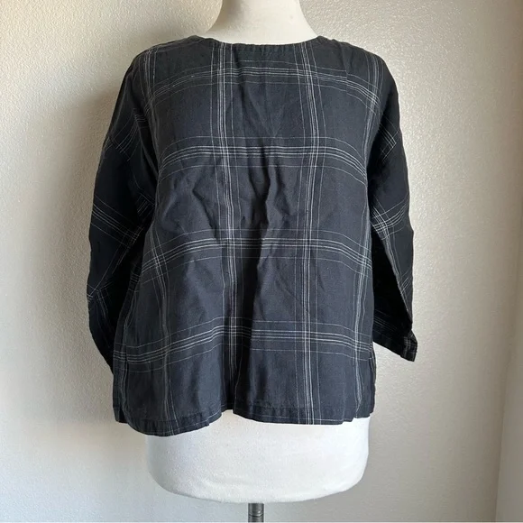 Eileen Fisher Box Organic Linen Sz‎ XS Top - Picture 2 of 10